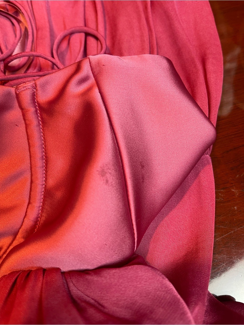 Free People Freya Berry Pink Satin Corset Tiered Maxi Dress M Coquette Fairycore - Picture 14 of 16